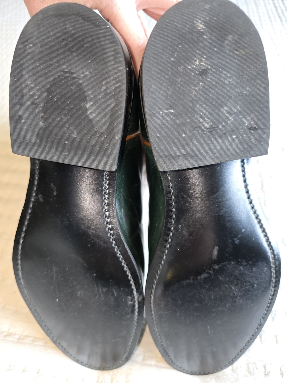 Laredo Two-Tone Green and Tan Leather Roper Western Heeled Boots. Barely Worn! - Picture 9 of 9